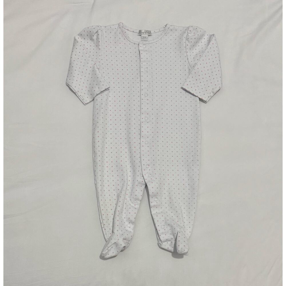 Kissy Kissy PIMA COTTON White & Pink Footie - Size 6-9 Months